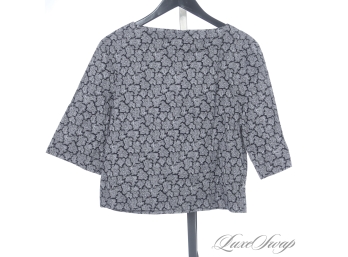 BRAND NEW WITHOUT TAGS MICHAEL KORS COLLECTION MADE IN ITALY BLACK WHITE ALLOVER PAISLEY OVERSIZED SHIRT 2