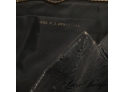 ORIGINAL VINTAGE 1960S LIKE NEW PINCHEL BLACK OSTRICH PRINT ZIP CLUTCH BAG