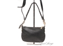 MAYBE WORN ONCE : AUTHENTIC MICHAEL KORS BLACK PEBBLED LEATHER GOLD MK COIN SMALL CROSSBODY BAG