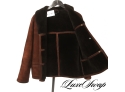 LIKE NEW AND OF PREMIUM QUALITY BARNEYS NY MADE IN ENGLAND RICH RUST BROWN FUR LINED SHEARL