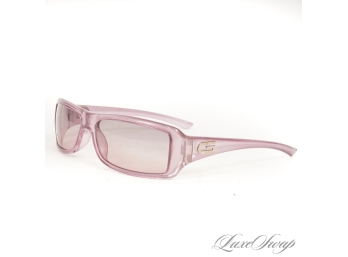 THE PERFECT SPRING GLASSES : AUTHENTIC GUCCI MADE IN ITALY TRANSLUCENT PINK/PURPLE MONOGRAM SUNGLASSES