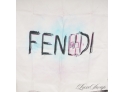 YOURE GOING TO HAVE TO FIGHT FOR THIS : BRAND NEW WITH TAGS AUTHENTIC FENDI PURE SILK GRAFFITI LOGO SCARF