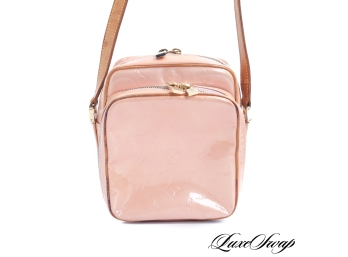 AUTHENTIC LOUIS VUITTON MADE IN FRANCE VERNIS PATENT MONOGRAM PINK CAMERA CROSSBODY BAG