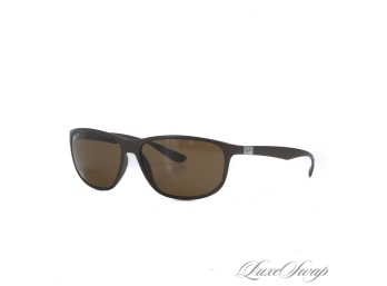 RAY BAN MADE IN ITALY LITEFORCE POLARIZED P3 LENS RB 4213 MATTE BROWN SUNGLASSES