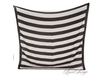 BRAND NEW WITH TAGS POLO RALPH LAUREN DRAMATIC DECO BLACK AND WHITE STRIPE SHAWL SCARF