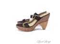 BRAND NEW IN BOX $595 GIANNI BRAVO MADE IN ITALY 'CAMELIA' BROWN SUEDE CHUNKY SOLE PLATFORM SHOES 36