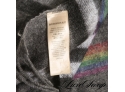 RECENT AND RARE AUTHENTIC BURBERRY 100 PERCENT CASHMERE GREY TARTAN NOVACHECK SCARF WITH RAINBOW!