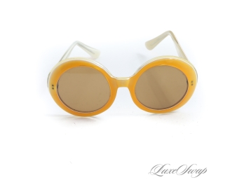 OH WOW : VINTAGE 1960S 70S MOD FASHION MADE IN FRANCE MARIGOLD PEARLESCENT SUNGLASSES