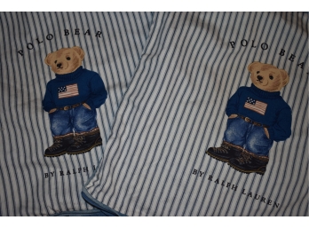Lot X2 Vintage Polo Ralph Lauren Sweater Bear Denim Back Pillowcases