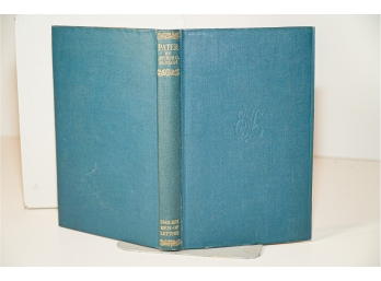 Rare ~ Walter PATER BY ARTHUR C BENSON, MEN OF LETTERS  1926 Book