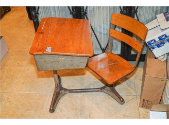 MCM Children's School Desk With Chair Attached