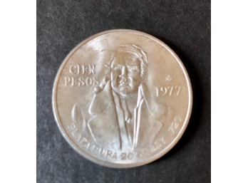 1977 Cien Pesos Silver