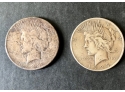 2 Peace Silver Dollars 1923