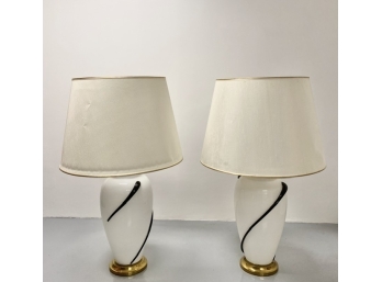 PAOLO TRAVERSI ART GLASS STYLE  DESIGNER QUALITY LAMPS W APPLIED DECORATION