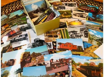 HUNDREDS OF MOSTLY TRAIN RELATED POSTCARDS