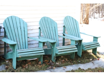 (3) ADIRONDACK CHAIRS IN BLUE PAINT