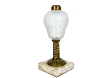 SANDWICH GLASS Oil LAMP FONT