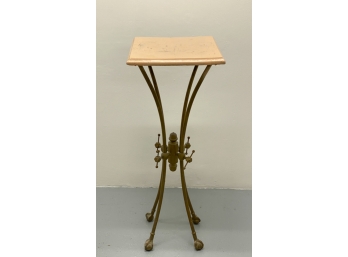 AESTHETIC MOVEMENT BRASS PLANT STAND ON CLAW FEET