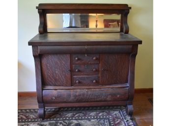 348. Large Antique Buffet W/mirrored Back