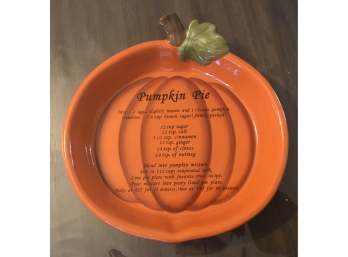 212. Harvest Pumpkin Pie Bowl/ Pie Pan