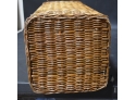 117. Folk Art Hall Basket. Floral Design