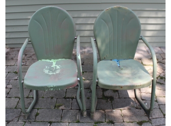 318. Painted Metal Outdoor Chairs (2)