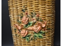 117. Folk Art Hall Basket. Floral Design