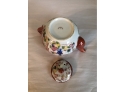 3 Piece Vintage Geshia Girl Porcelin Pieces With Unusual Flag Banner On Bowl