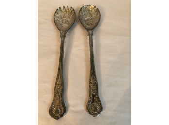 Vintage English Silver Plated Berry Or Salad Set