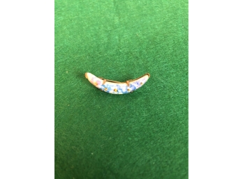 Victorian Hand Painted Crescent Pin