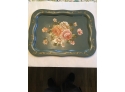 Great Vintage Hand Painted Large Towle Tray 22'x 17'