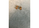 Small Pair Of  14 Kt Citrine Stud Earrings
