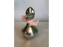 Cute Silverplate Duck Bank With Key