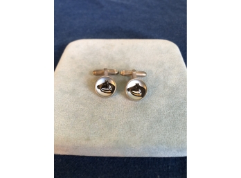 Great Pair Of Sterling And Essex Crystal Cufflinks Signed Vs