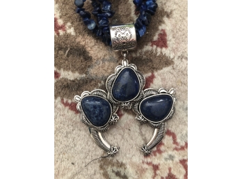 Large Blue Stone Necklace