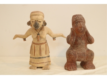 Pair Of Vintage Stoneware Figurines