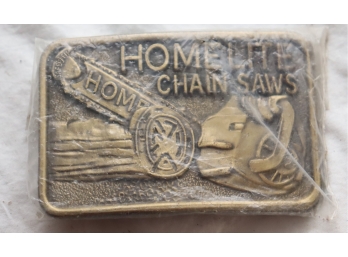Vintage Brass Homelite Chain Saws Belt Buckle NEW IN PACKAGE