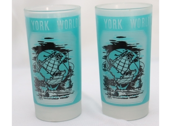 Vintage 1964-1965 Worlds Fair New York UNISPHERE Tumblers Barware Drinking Glasses