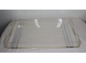 Vintage Clear Acrylic Lucite And Mirror Trim Serving Tray