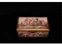 Old Antique Porcelain And Brass Chinese Trinket Box