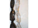 2 Black/ White Silk Covered Beaded Necklaces