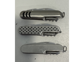 3 Stainless Steel Promotional Pocket Knives