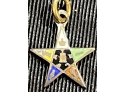 Vintage Order Of The Eastern Star Sterling Charm 7 10k GF Pin