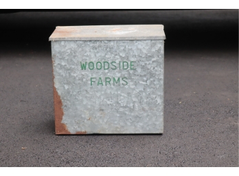 Vintage Woodside Farms Galvanized Milk Delivery Box