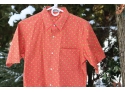 Vintage Hermes Gold Knot Cruise Wear Mens 100 Cotton Short Sleeve Button Down Shirt Size 37