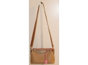 Fendi Leather Multi Color Hand Bag Shoulder Strap Pink Orange Tan Gray
