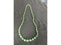 Jade Bead Necklace With 14k White Gold Clasp