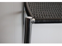 Vintage Gio Ponti Superleggera Chrome Frame Chair Black Plastic Weave Seat