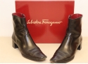Salvatore Ferragamo Monty Black Leather Boots Size 39