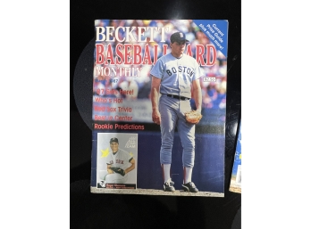 3 Vintage Beckett Baseball Card Monthly Magazines